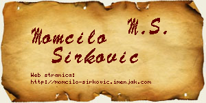 Momčilo Sirković vizit kartica